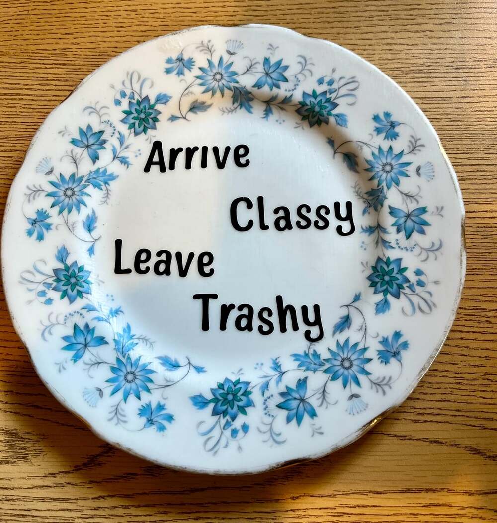 Snarky Decorative Plate | Upcycled Vintage | One-of-a-Kind